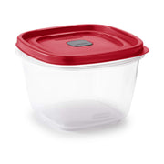 7 cups Food Storage Container 3 Pack Clear by Rubbermaid – 7 inches (L) x 4.75 inches (W) x 7 inches (H), 7.0 cups, Plastic, Red, Pack of 3