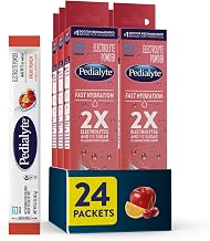 Pedialyte Fast Hydration Electrolyte Powder Packets, Fruit Punch, Hydration Drink, 4 Count (Pack of 6), Total-24 Single-Serving Powder Packets