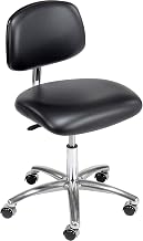 Global Industrial Clean Room Chair, Vinyl, Black, Armless, Mid Back