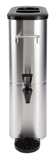 5 Gallon Slim Stainless Steel Iced Tea Dispenser by HUBERT – 5 gallon, 5.0 gallons, Stainless Steel, Silver, Model STS5G-S04