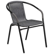 Flash Furniture Clear/Gray / Table + 2 Chair / Contemporary Bistro Sets