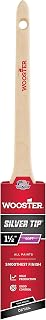 Wooster Brush Company 5224 2 Tip Thin Angle Sash, 1-1/2-Inch, 1.5 Inch, White,Silver