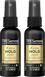 TRESemmé Tres Two Spray with Extra Hold Non-Aerosol Hairspray, Travel Size, Extra-Firm Control, Strong Hold with Touchable Feel, Humidity Resistant, Frizz Control, 2 pk – 2 oz Bottles