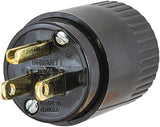 Hubbell Straight Blade Plug, 5-15P, 15 A, 125V AC, 2 Pole, Screw Terminals, Grounded - 1 Each