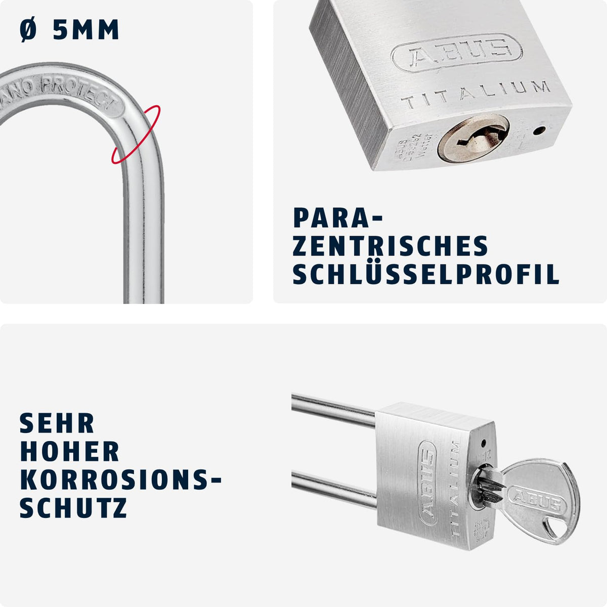 ABUS Single / 30mm /Bügelhöhe 60mm / Modern Keyed Padlocks