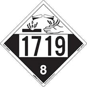 Labelmaster ZEZ41719 UN 1719 Corrosive Hazmat Placard, E-Z Removable Vinyl (Pack of 25)