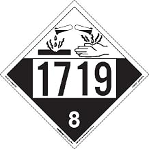 Labelmaster ZEZ41719 UN 1719 Corrosive Hazmat Placard, E-Z Removable Vinyl (Pack of 25)