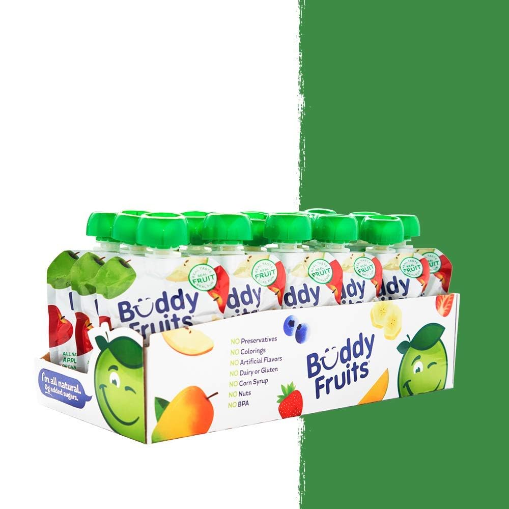 Buddy Fruits Apple / 3.2 Ounce (Pack of 18) / White Applesauce