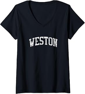 Womens Weston CT J02 Vintage Athletic Sports Design V-Neck T-Shirt