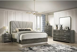 Venice Gray Platform 5-Piece Bedroom Set, Queen