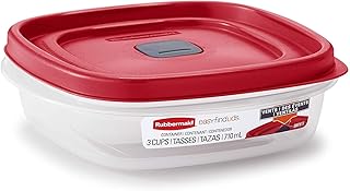 Rubbermaid 2030328 Easy Find Vented Lid Food Storage Container, 3-Cup (4)