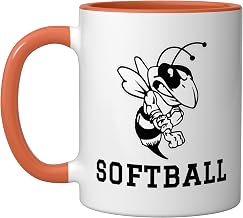 Bloomfield High School Cardinals Softball Ceramic Mug, Orange/White, 11oz