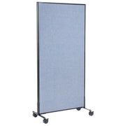 36-1/4"W x 75" H Mobile Office Partition Panel by Global Industrial – Alloy Steel, Blue, Model 694957MBL