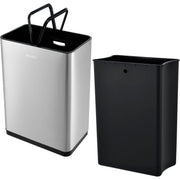 Indoor Rectangular Motion Sensor Trash Can with Plastic by Global Industrial – 12.0 gallons, Stainless Steel, Silver, Model EK9233MT-45L