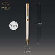 Sonnet Ballpoint Pen by Parker – 1 Count (Pack of 1), Sterling Silver Brass, Premium Silver, Model 2119796