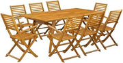 Wood-Tone Oil 9-Piece Patio Dining Set with Ladder Back Chairs and Rectangular Wooden Table, Furniture with Classic Wood-Tone Finish