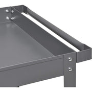 3 Shelf Deep Tray Steel Stock Cart by Global Industrial – 3"L x 24"W x 32"H, 12-Gauge Steel, Gray, Model 988845