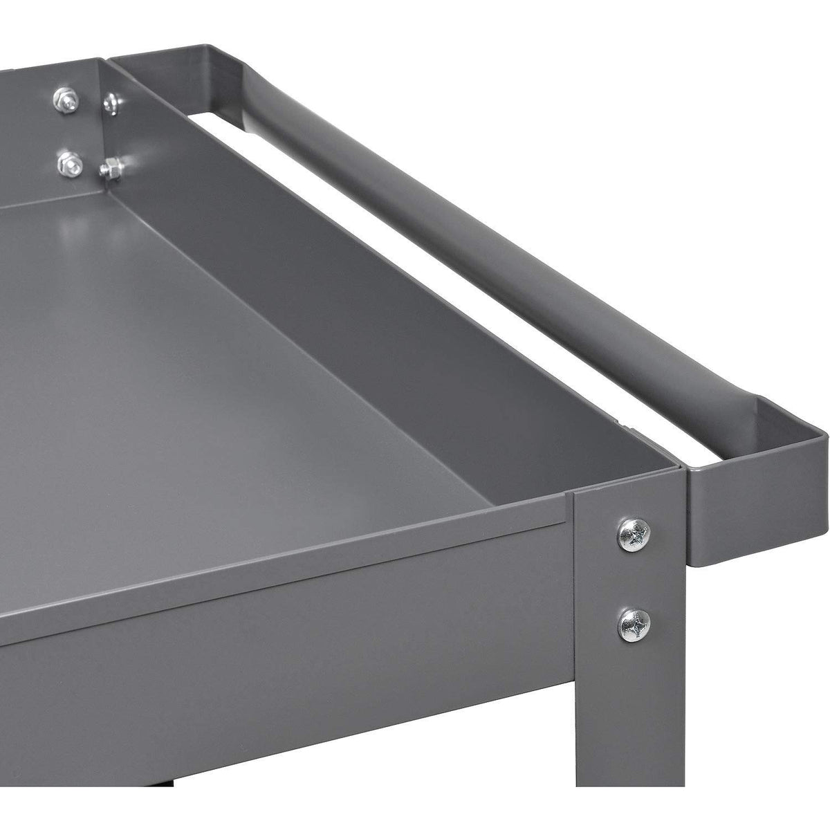 3 Shelf Deep Tray Steel Stock Cart by Global Industrial – 3"L x 24"W x 32"H, 12-Gauge Steel, Gray, Model 988845