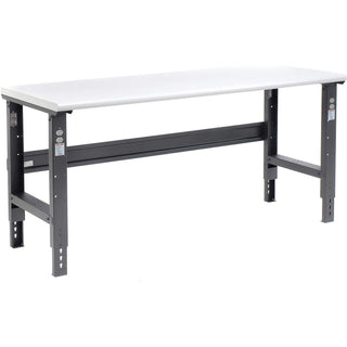 Adjustable Height Workbench C-Channel Leg by Global Industrial – 30"L x 72"W x 3"H, Steel, Black, Model 183991BK