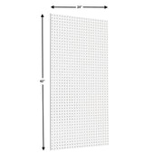 High Density Fiberboard Pegboards with Mounting Hardware by Triton Products – 24" x 42", Engineered Wood, White, Model PEG2-WHT