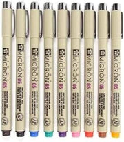 SAKURA Pigma Micron 05 Pen, Pack of 9 Colors - Black, Orange, Brown, Red, Pink, Green, Purple, Blue, Sepia, Waterproof and Fade Proof Markers