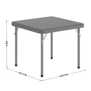Kids 24x24 in Plastic Locking Folding Table by Flash Furniture – 24" Square, Steel, Plastic, Granite Gray, Model RB-2424-KID-GY-GG