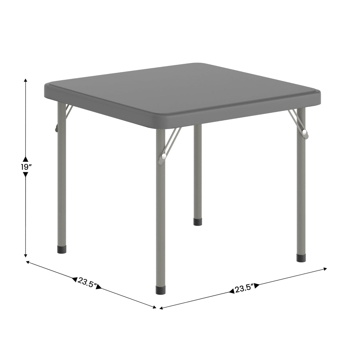 Kids 24x24 in Plastic Locking Folding Table by Flash Furniture – 24" Square, Steel, Plastic, Granite Gray, Model RB-2424-KID-GY-GG