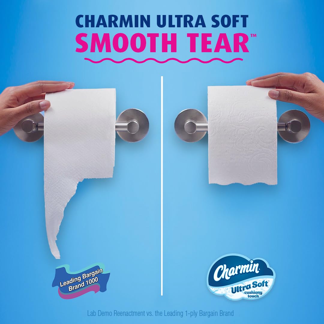 Ultra Soft Cushiony Touch Toilet Paper by Charmin – Paper, white, Pack of 24