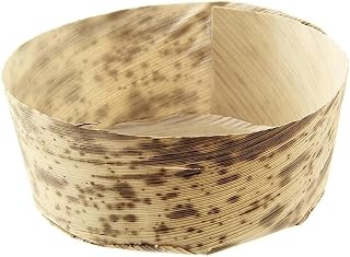 PacknWood 209BBPANR21 Round Mini Bamboo Leaf Basket 1.5 Ounce, 2.2 Inch Top Diameter x 0.9 Inch High, Pack of 50