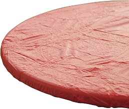 KWIK-COVERS Disposable Table Cover Round Red Plastic - 48" Diameter