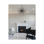 Vera 24 Light Pendant by Lighting Design – Metal, Clear, Model 2550D38BK