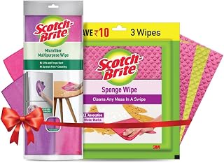 Microfiber Multipurpose Wipe 2N and Scotch-Brite Sponge Wipe 3N Resusable Kitchen Cleaning