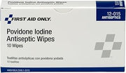 First Aid Only 12-015 PVP Povidone Iodine Wipe, First Aid Kit Refill Supplies, Box of 10