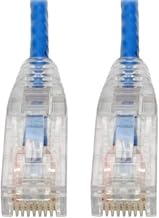 Eaton Tripp Lite Cat6 Gigabit Snagless Molded Slim UTP Patch Cable RJ45 M/M Blue 6in 6' (N201-S6N-BL)