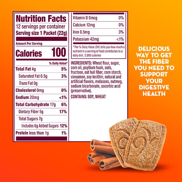 Fiber Thins by Metamucil – 9.3 Ounce (Pack of 8), Brown, Pack of 8