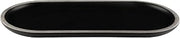 Elite Global Solutions B251127-SLVB Oval Plate, 12 5/8" x 5 7/8" x 3/4" h., Melamine, Black w/Silver Decal (Pack of 6)