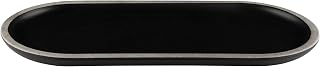 Elite Global Solutions B251127-SLVB Oval Plate, 12 5/8" x 5 7/8" x 3/4" h., Melamine, Black w/Silver Decal (Pack of 6)