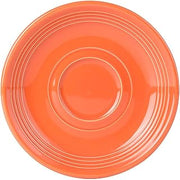 Tuxton Concentrix Papaya Solid Color 6-Inch Saucer, Case of 24, Orange; Scratch Resistant; Chip Resistant; Lead & Cadmium Free; Dishwasher, Microwave, Oven Safe