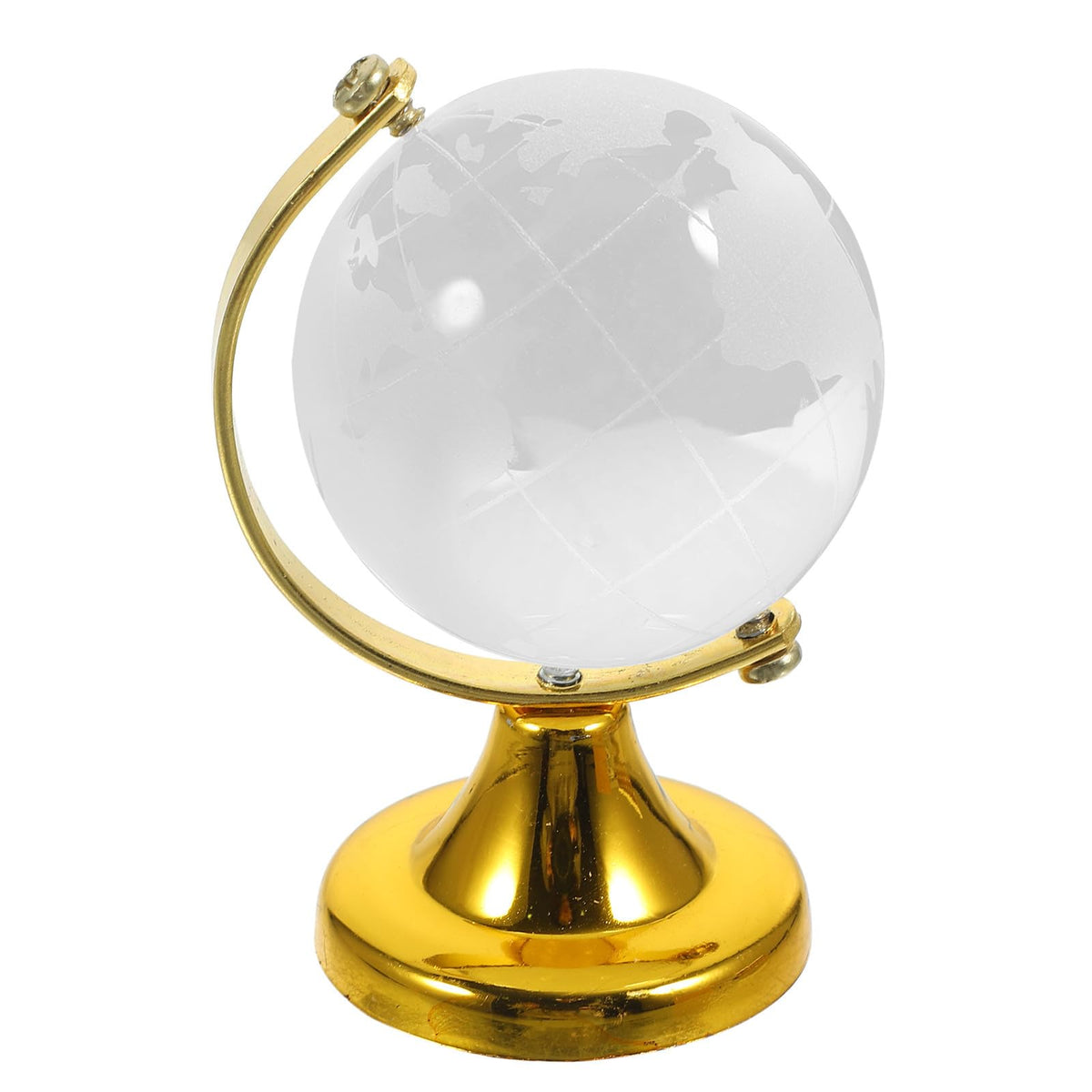 Crystal Globe Decoration with Stand for Office and Home Use by YARNOW – Golden, Model 23C14037TG