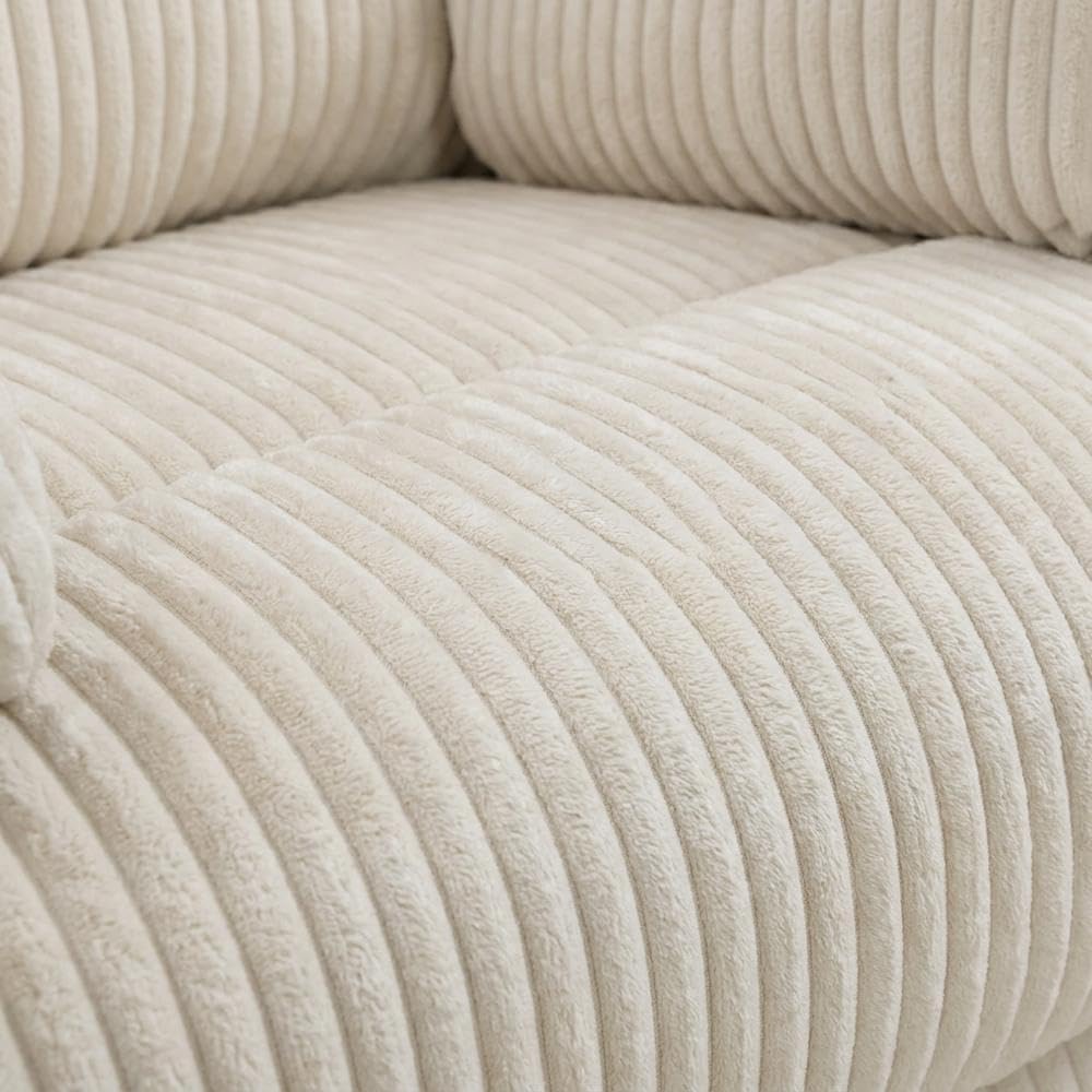 Corduroy Swivel Glider Recliner with 360-Degree Swivel by Starlight Canyon Home – Corduroy, Beige
