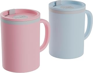 Copco Iconic Desk Mug 16 Oz - Light Blue/Pink, Set of 2