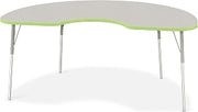 Jonti-Craft Berries 6423JCA130 Kidney Activity Table - 48" X 72", A-Height - Freckled Gray/Key Lime/Gray