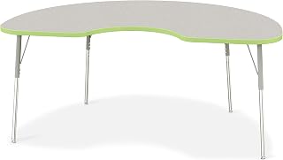 Jonti-Craft Berries 6423JCA130 Kidney Activity Table - 48" X 72", A-Height - Freckled Gray/Key Lime/Gray