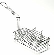 Pronto Products Red Handled Stainless Steel Turnover/Burrito Fry Basket - 12 1/2"L x 6"W x 4 5/8"D