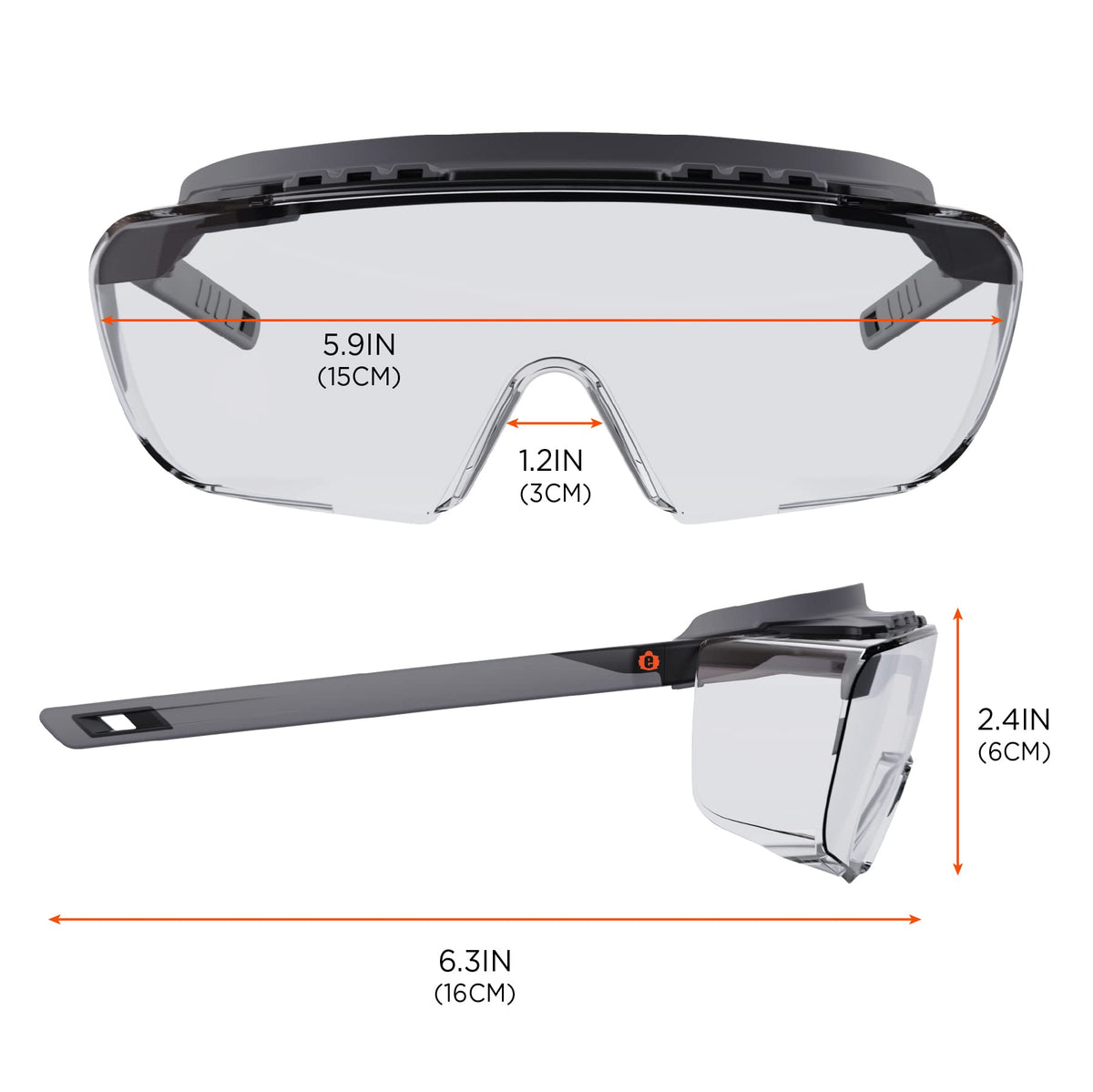 Ergodyne Clear Lens / One Size / Clear Lens Matte Black Frame Safety Glasses