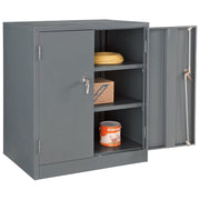 Counter Height Cabinet with Locking Lever Handle by Global Industrial – 36x24x42 inches, Alloy Steel, Grey, Model 269872GY