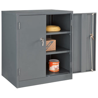 Counter Height Cabinet with Locking Lever Handle by Global Industrial – 36x24x42 inches, Alloy Steel, Grey, Model 269872GY