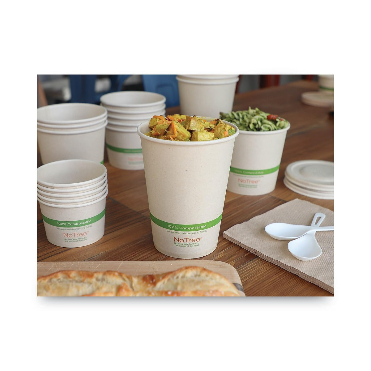 World Centric BO-SU-32 100% Compostable No Tree Paper Bowl – Made from Unbleached Sugarcane Paper, 32 oz, Natural Color (Pack of 500)