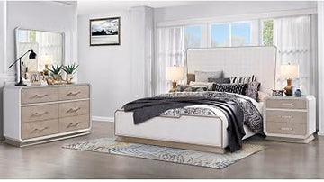 Dior White/Champagne 4-piece Bedroom Set, Queen