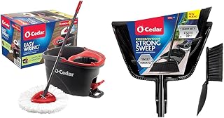 Bundle of O-Cedar EasyWring Microfiber Spin Mop + O-Cedar Indoor & Outdoor Strong Sweep Broom & Brush
